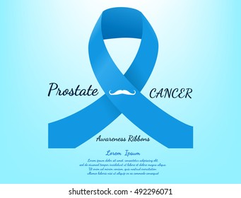 Prostate cancer ribbon. Prostate cancer background. Vector illustration.
