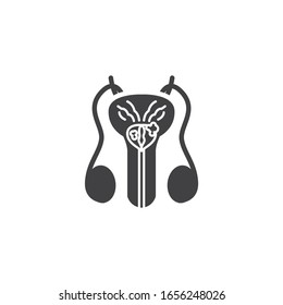 Prostate Cancer vector icon. filled flat sign for mobile concept and web design. Prostate gland cancer glyph icon. Symbol, logo illustration. Vector graphics