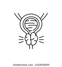 Icono de línea de color de próstata. Enfermedades humanas. Pictograma para página web, aplicación móvil, promoción.