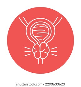 Icono de línea de color de próstata. Enfermedades humanas. Pictograma para página web, aplicación móvil, promoción.