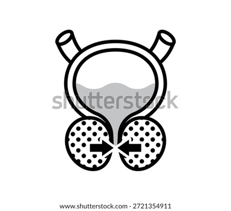 Prostate enlargement icon illustration vector