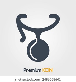 Prostate gland icon - minimalist vector illustration