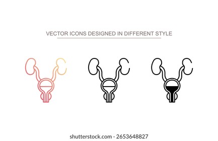 Diseño de icono de próstata con fondo blanco