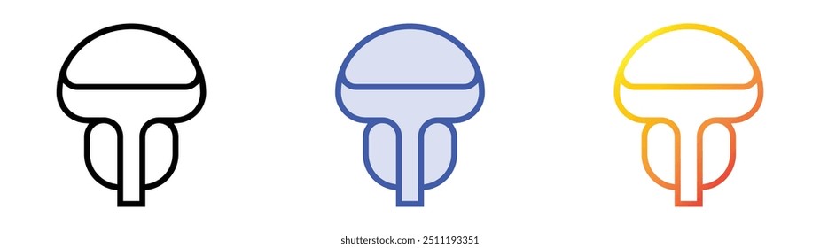 Prostata-Symbol. Lineares, blaues Füllungs- und Farbverlauf-Design einzeln auf weißem Hintergrund