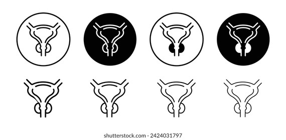 Colección de conjunto de iconos de vector de próstata. Icono plano de contorno de próstata.