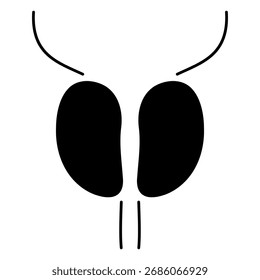 prostatitis icon isolated on white background, vector illustration.
