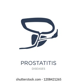 Prostatitis icon. Trendy flat vector Prostatitis icon on white background from Diseases collection, vector illustration can be use for web and mobile, eps10