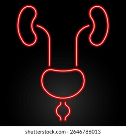 Signo de neón de la prostatitis, diseño de Anuncio brillante moderno, tendencias de diseño moderno colorido sobre fondo negro. Ilustración vectorial.