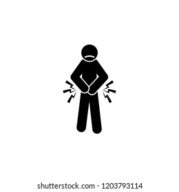 prostatitis, icono del dolor. Elemento de icono del dolor humano para concepto móvil y aplicaciones web. Prostatitis detallada, icono del dolor se puede utilizar para web y móvil