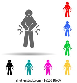 Prostatitis, pain multi color style icon. Simple glyph, flat vector of pain people icons for ui and ux, website or mobile application