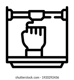 prostheses 3d printing line icon vector. prostheses 3d printing sign. isolated contour symbol black illustration