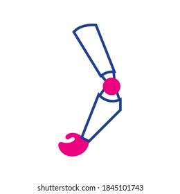 prosthesis of arm line and fill style icon vector illustration design