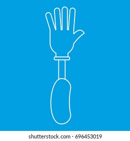 Prosthesis hand icon blue outline style isolated vector illustration. Thin line sign