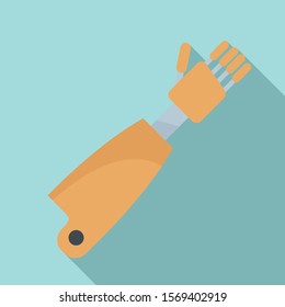 Prosthesis hand icon. Flat illustration of prosthesis hand vector icon for web design