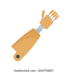 Prosthesis hand icon. Flat illustration of prosthesis hand vector icon isolated on white background