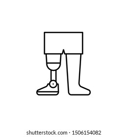Prosthesis, leg icon. Element of prosthetics thin line icon
