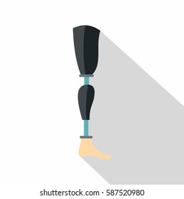 Prosthesis leg icon. Flat illustration of prosthesis leg vector icon for web