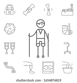 Prosthesis, physiotherapy, man icon. Physiotherapy icons universal set for web and mobile