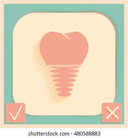 prosthesis screw tooth human anatomical vector icon. dental implant. vector medical illustration.