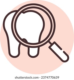 Prosthesis tooth, illustration or icon, vector on white background.