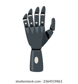 Prosthetic arm. Concept mechanism, medicine, disability, equipment. Vector Illustration on white background.