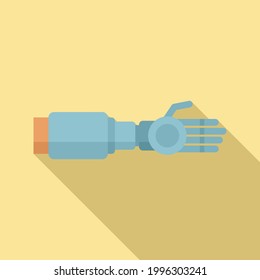 Prosthetic Arm Icon. Flat Illustration Of Prosthetic Arm Vector Icon For Web Design