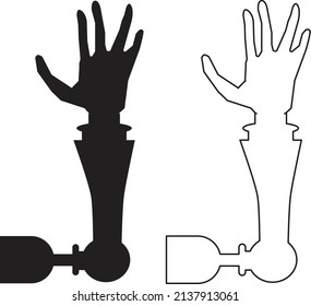 Prosthetic Arm Icon On White Background. Disability And Artificial, Prosthetic Arm Sign. Flat Style.