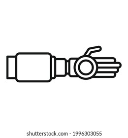 Prosthetic Arm Icon. Outline Prosthetic Arm Vector Icon For Web Design Isolated On White Background