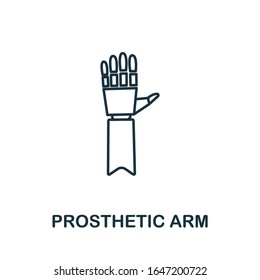 Prosthetic Arm Icon. Simple Line Element Prosthetic Arm Symbol For Templates, Web Design And Infographics