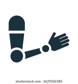 Prosthetic arm making an open hand gesture, symbolizing innovation in healthcare technology