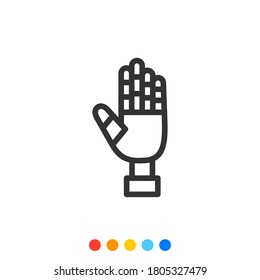 Prosthetic Arms vector icon, Artificial hand icon, Vector and Illustration.