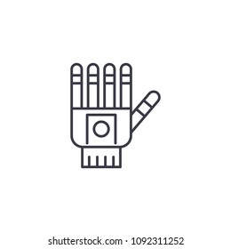 Prosthetic hand linear icon concept. Prosthetic hand line vector sign, symbol, illustration.