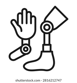 Prosthetic Icon Line Style Vector Illustration