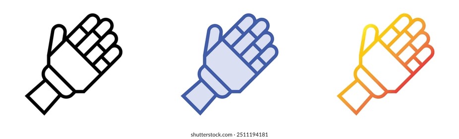 prosthetic icon. Linear, Blue Fill and Gradient Style Design Isolated On White Background