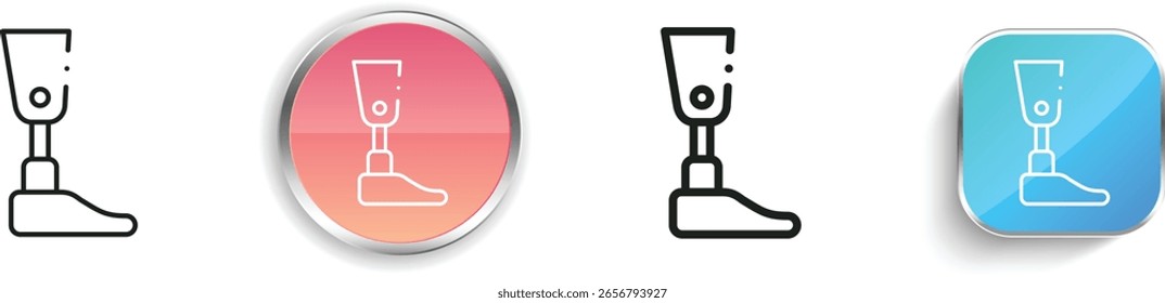 prosthetic icon. Thin Linear, Regular and Button Style Design Isolated On White Background