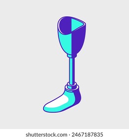 Prosthetic isometric vector icon illustration