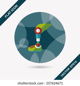 prosthetic leg flat icon with long shadow