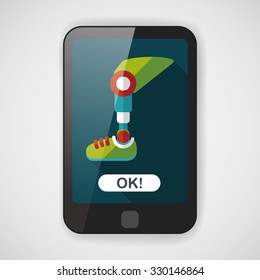 prosthetic leg flat icon with long shadow