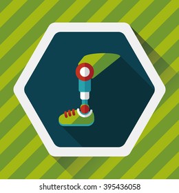 prosthetic leg flat icon with long shadow