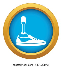 Prosthetic leg icon blue vector isolated on white background for any design