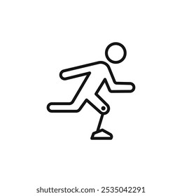 Prosthetic leg icon Isolated flat vector in outline