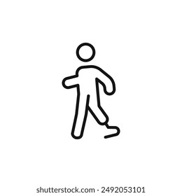 Prosthetic leg icon outline collection in black and on white background