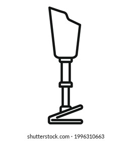 Icono de pierna protésica. Esquema Icono de vector de pierna protésica para el diseño web aislado en fondo blanco