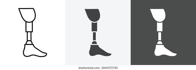 Prosthetic leg icon set vector art