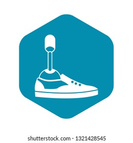 Prosthetic leg icon in simple style isolated on white background