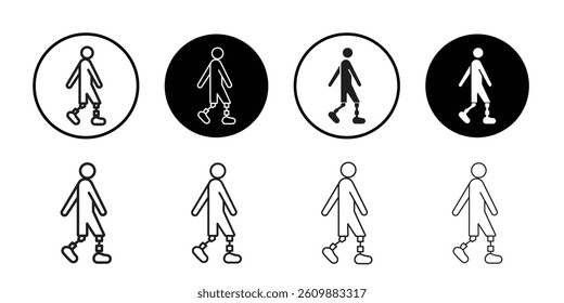 Prosthetic leg icon Simple thin outline