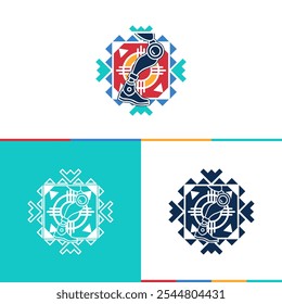 Prosthetic leg illustration logo design colorful 