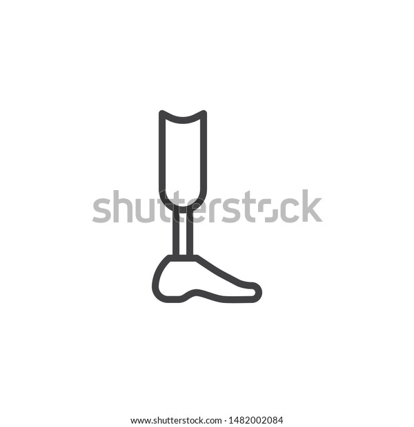 Prosthetic Leg Line Icon Linear Style Stock Vector (Royalty Free ...