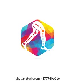 Prosthetic Leg Logo Template Design. Orthopedic and Physiotherapy clinic vector design.