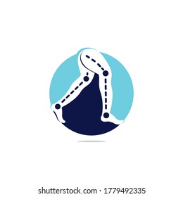 Prosthetic Leg Logo Template Design. Orthopedic and Physiotherapy clinic vector design.